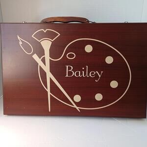 Faux Wood Case 80 Piece Art Set Palette